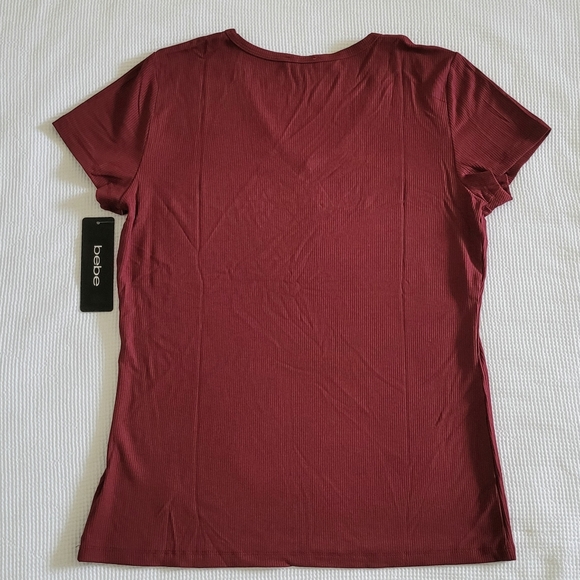 bebe Pomegranate Ribbed Top - NWT - Picture 2 of 12